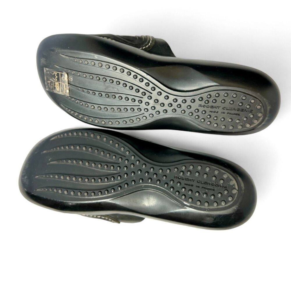 Robert Clergerie Black Leather Slip-On Shoes with Sculptural Design, Pristi, 9.5 - Picture 6 of 7